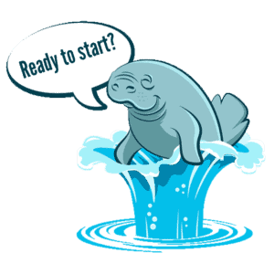 Image of Manatee on Water Spout