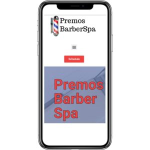 image of barbershop homepage on a cell phone