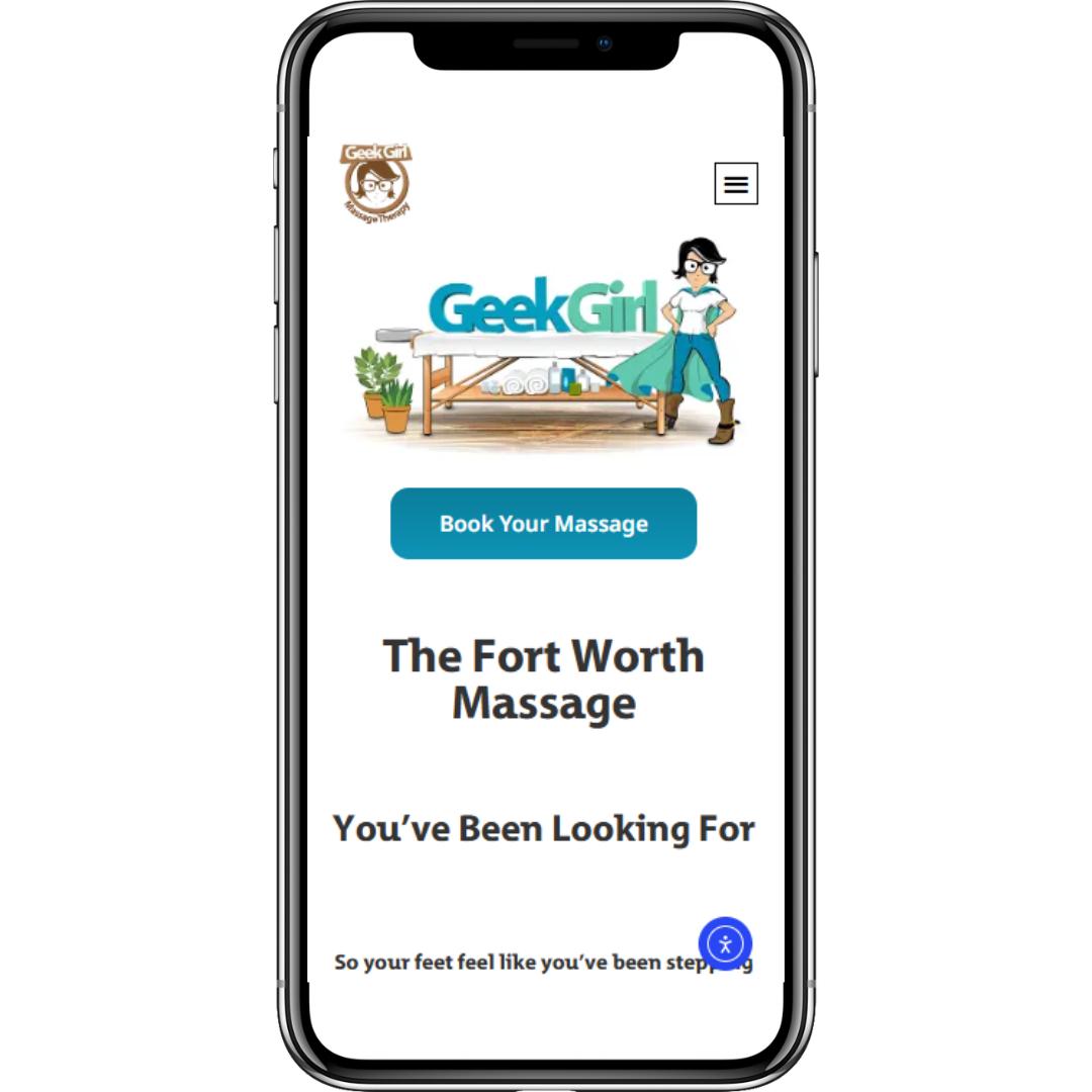 Geek Girl homepage on an iphone