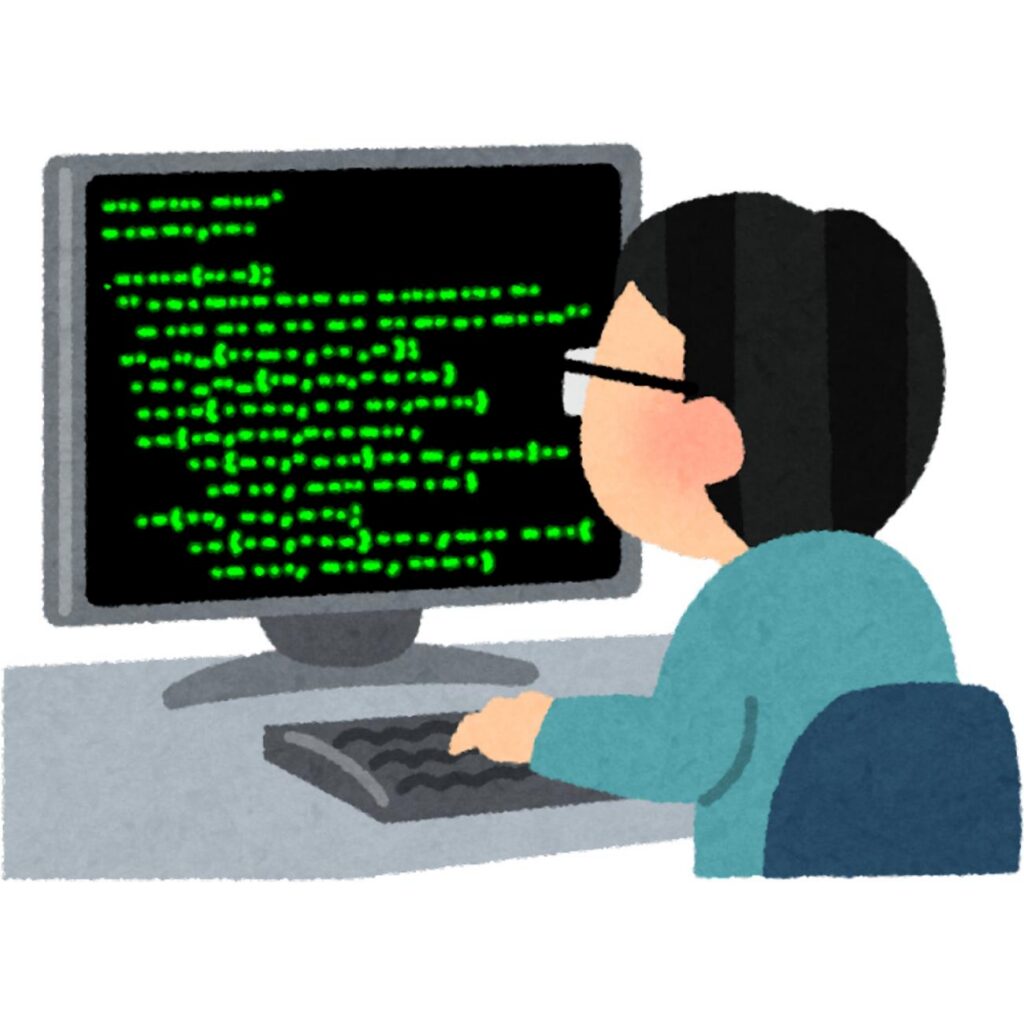 Person looking at a computer screen with code after a website hacked incident